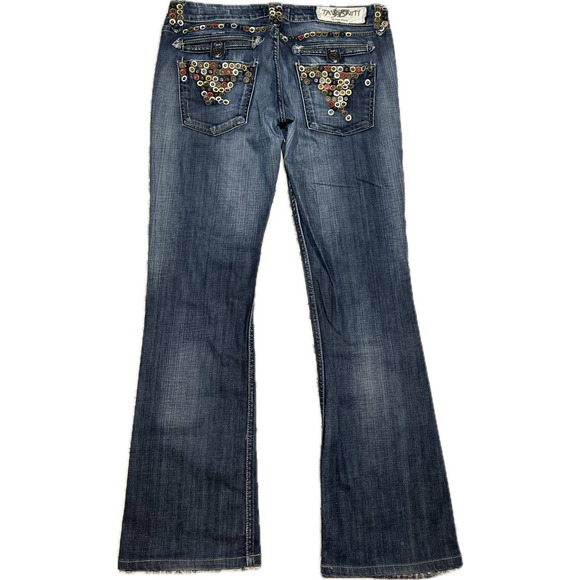 RARE Taverniti Janis 18 Jeans Medium Wash Colorful Embellished Bootcut Size 31 - Picture 2 of 6